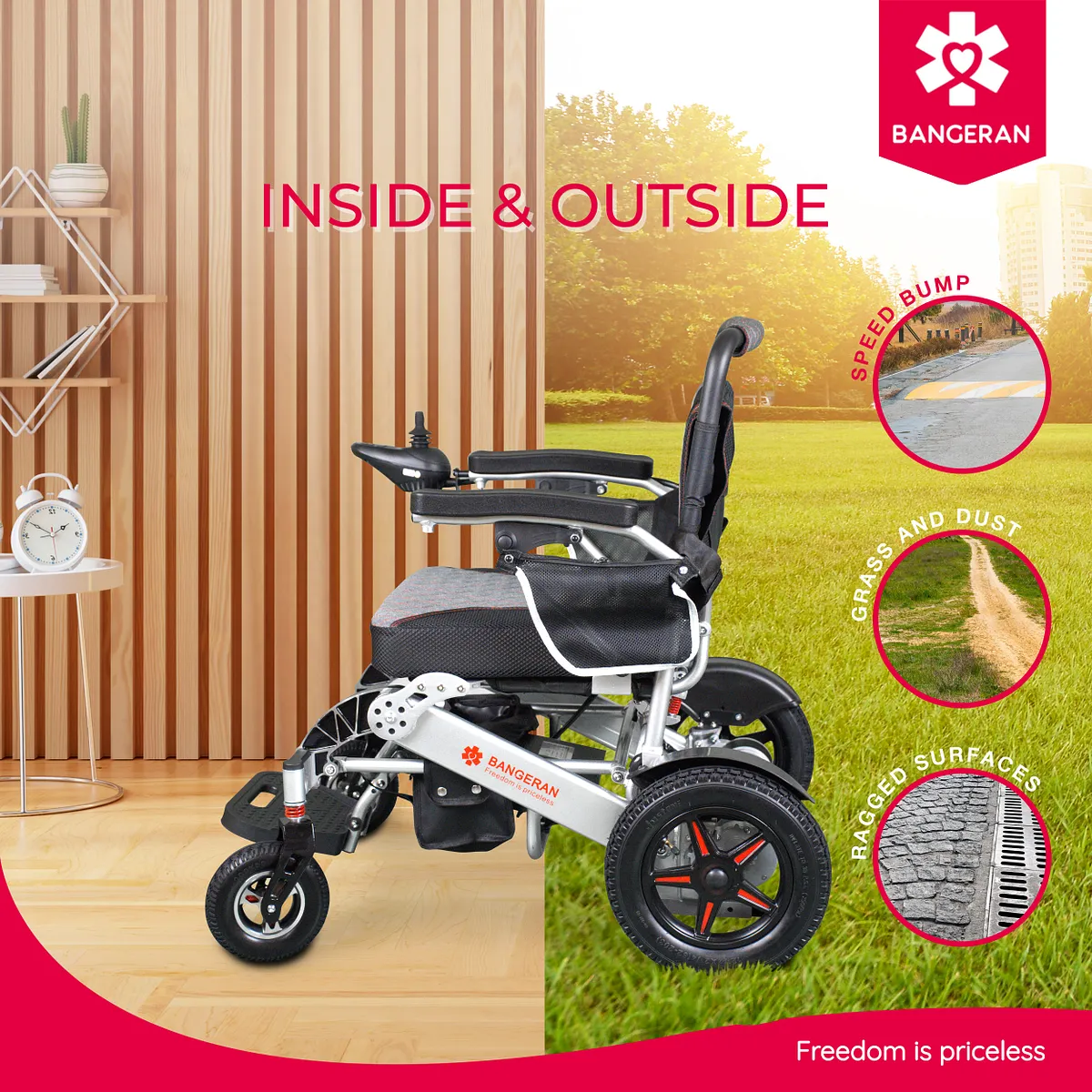 Bangeran Mammoth Ergonomic All-Terrain Compact Electric Wheelchair