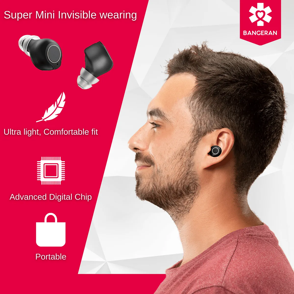 Bangeran Rechargeable Over-the-Counter Hearing Amplifier