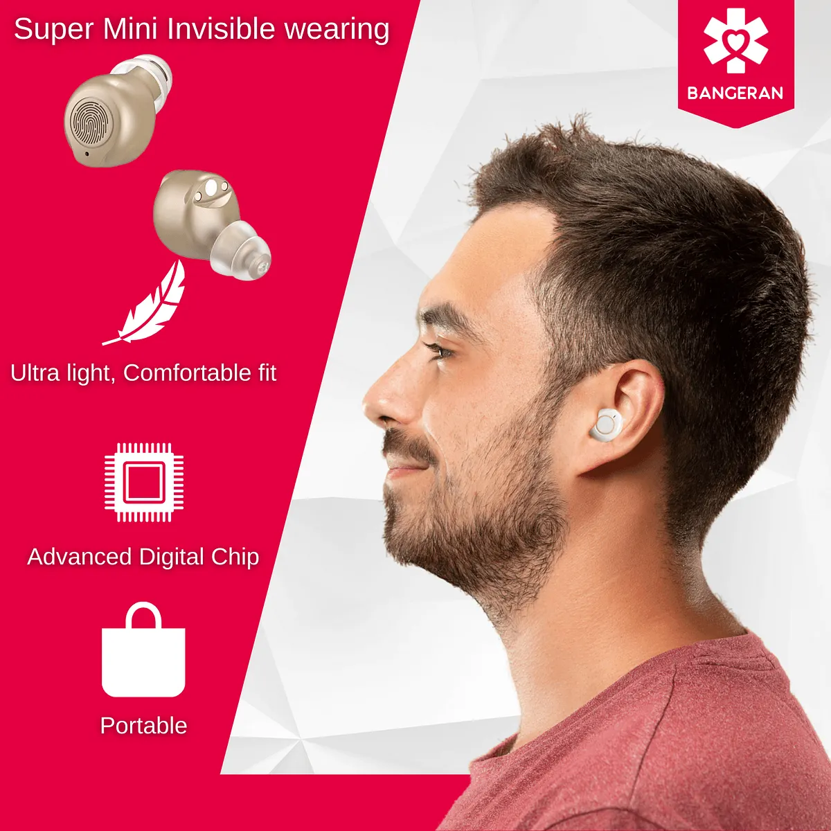 Bangeran Rechargeable Over-the-Counter Hearing Amplifier