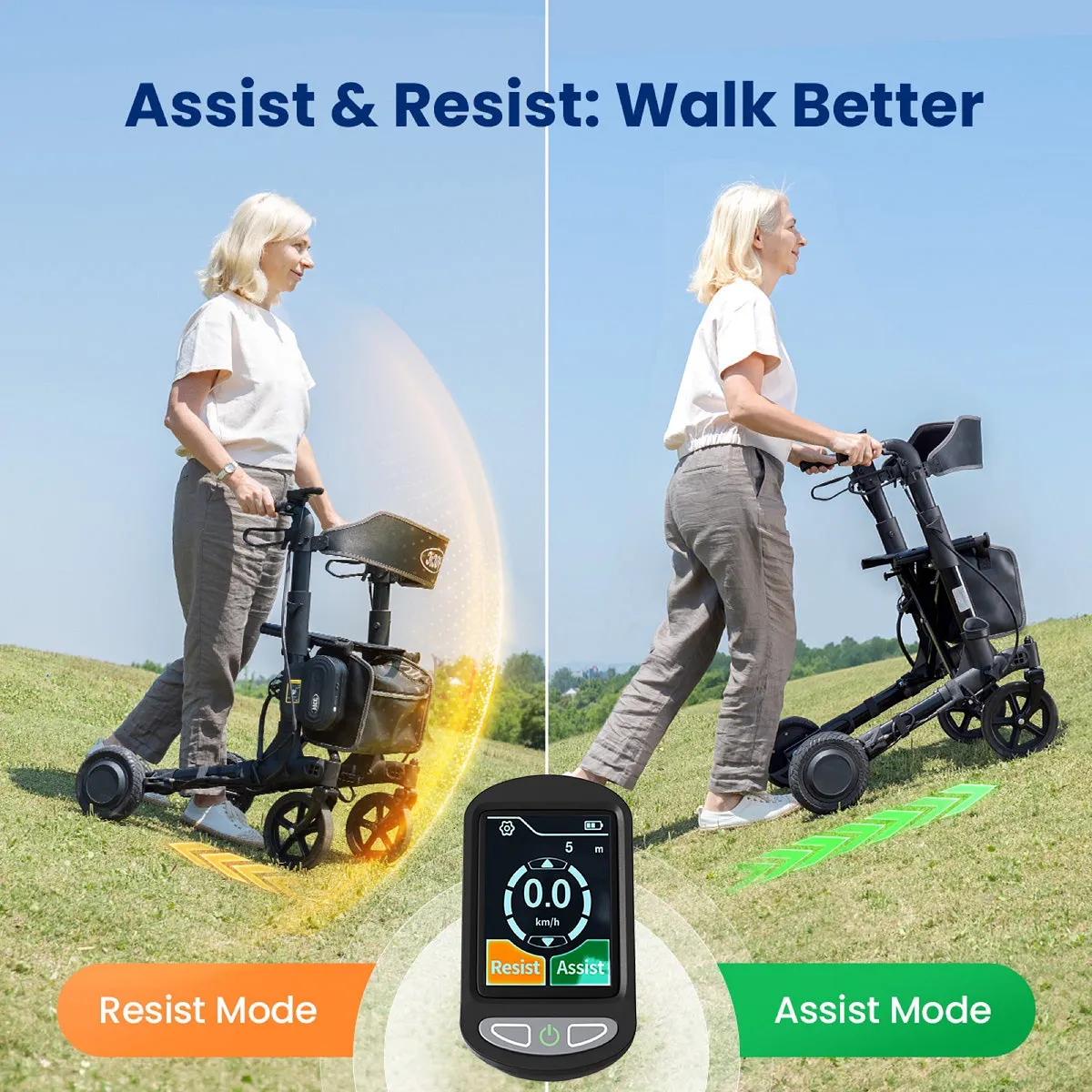 Vocic Z73 Electric Outdoor Foldable Rollator Walker