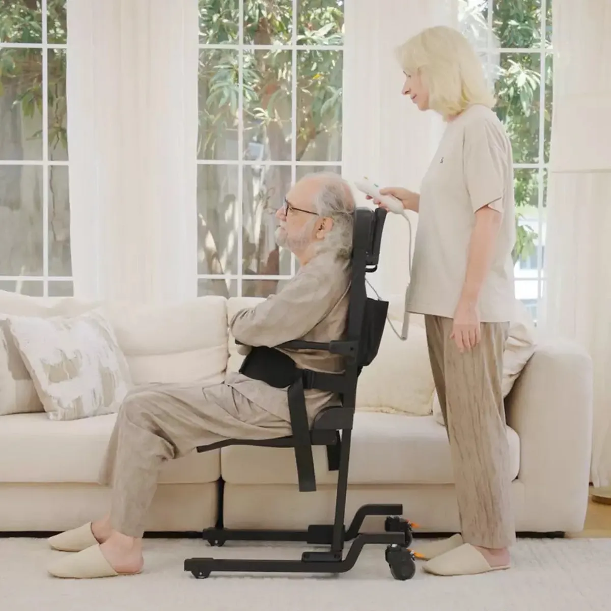 Vocic AX35 Movable Electric Floor Lift Chair with 4 Wheels