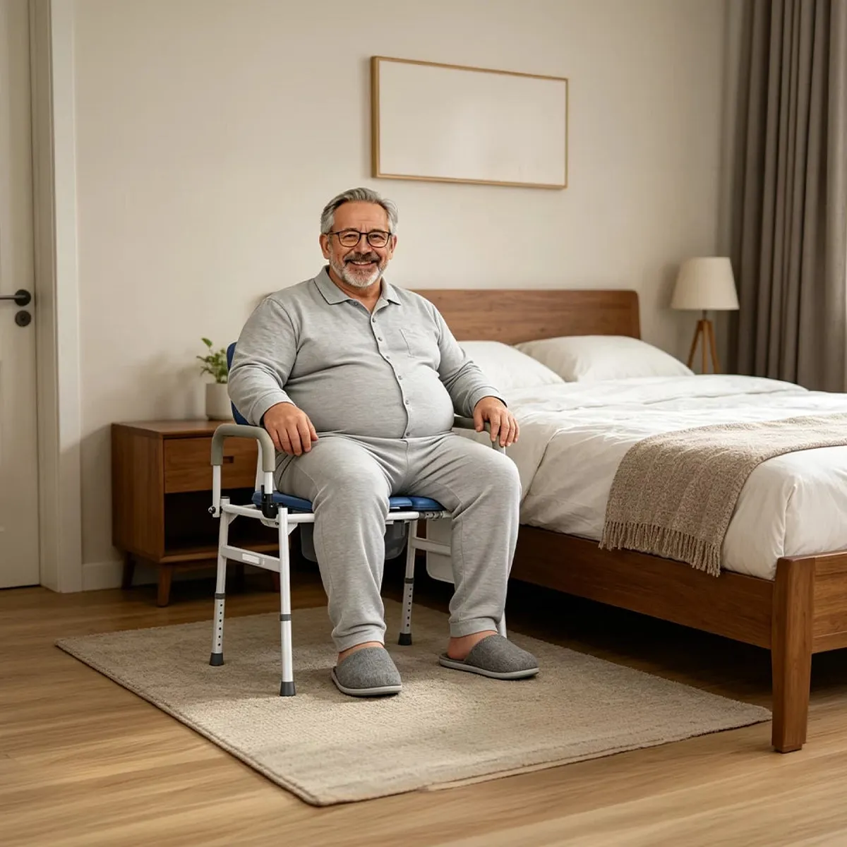 Vocic YR11 Drop-Arm Bedside Commode Chair