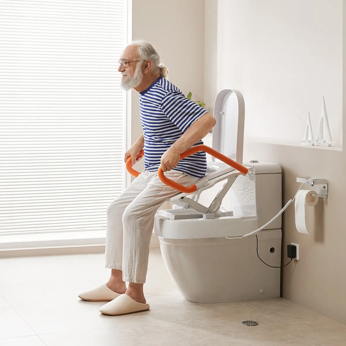 Vocic AX12 Pro Comfort Steady Electric Toilet Seat Lift with Hand Controller