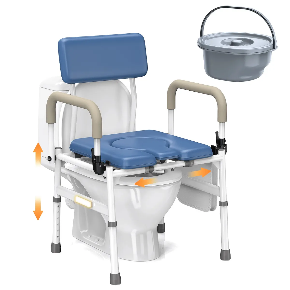 Vocic YR11 Drop-Arm Bedside Commode Chair