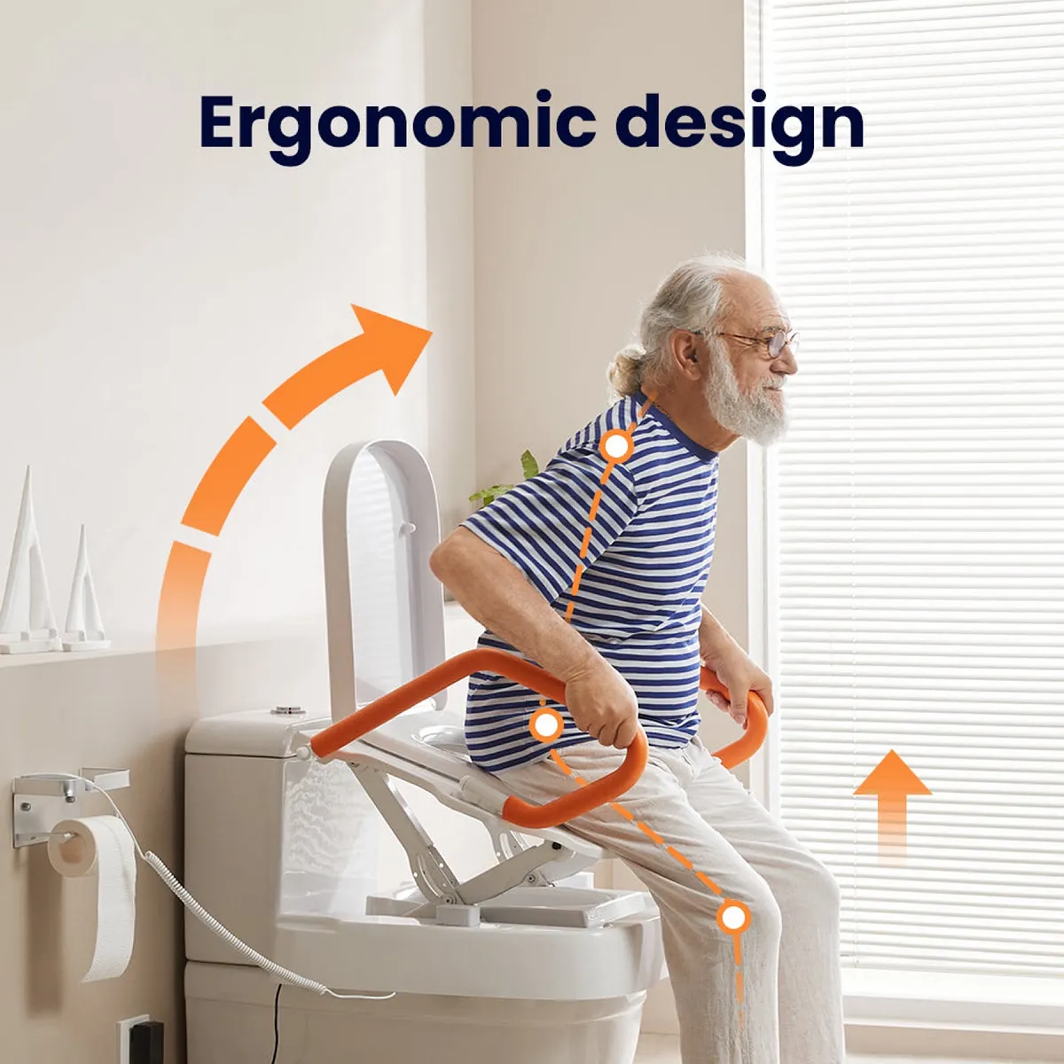 Vocic AX12 Pro Comfort Steady Electric Toilet Seat Lift with Hand Controller