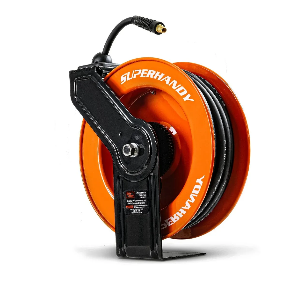 SuperHandy Steel Air Hose Reel, 50 ft, Retractable & Mountable - GUR075