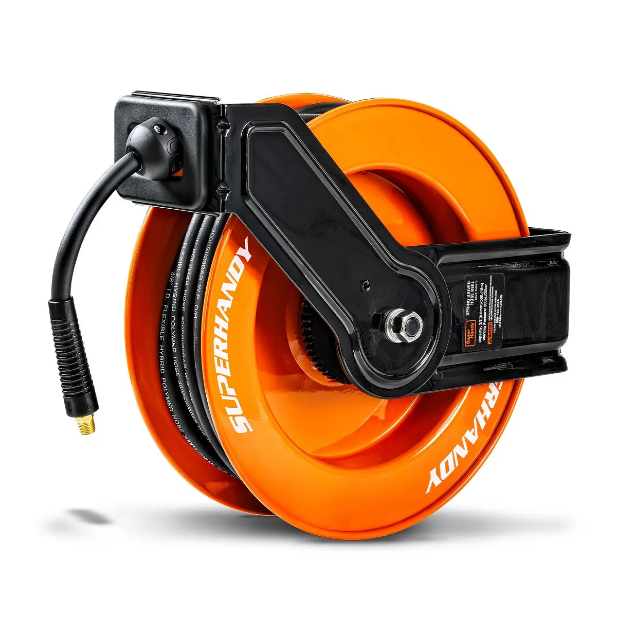 SuperHandy Steel Air Hose Reel, 50 ft, Retractable & Mountable - GUR075