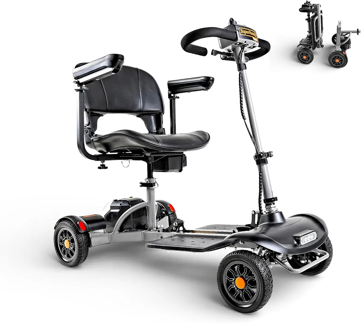 SuperHandy Passport Flex 4-Wheel Mobility Scooter, Quick-Disassembly Aluminum Frame - GUT204