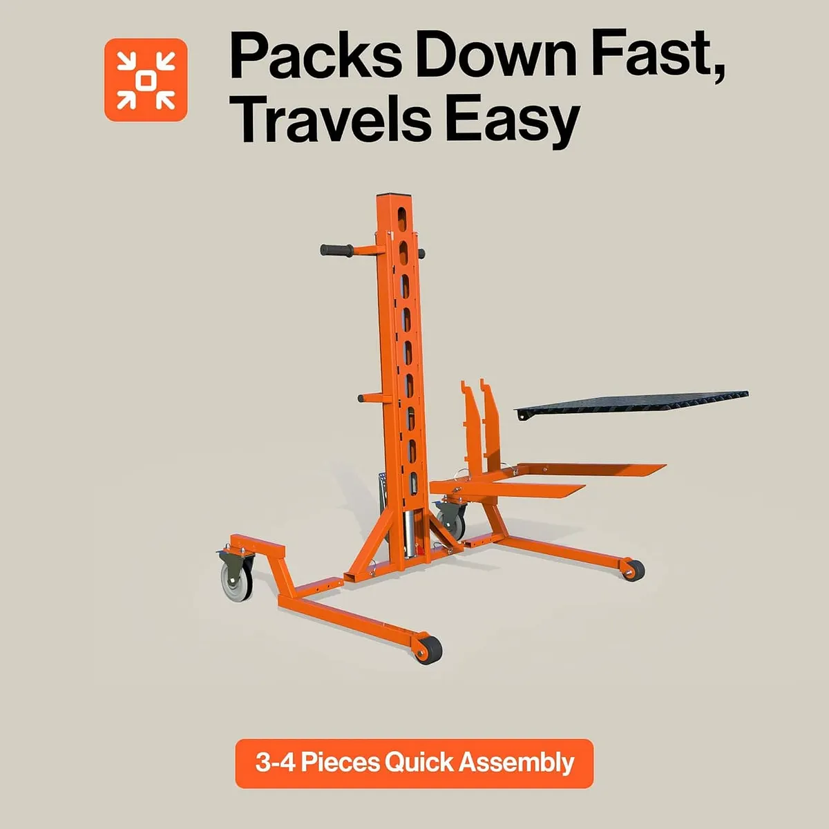 SuperHandy Hydraulic Material Lift Stacker, Portable Forklift, 550 lb Capacity - GUO146