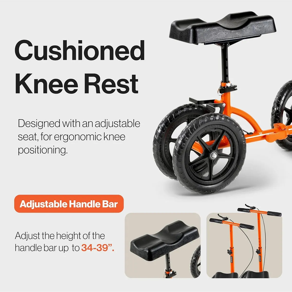 SuperHandy Knee Walker, Height Adjustable, 330 lb Capacity - GUT148