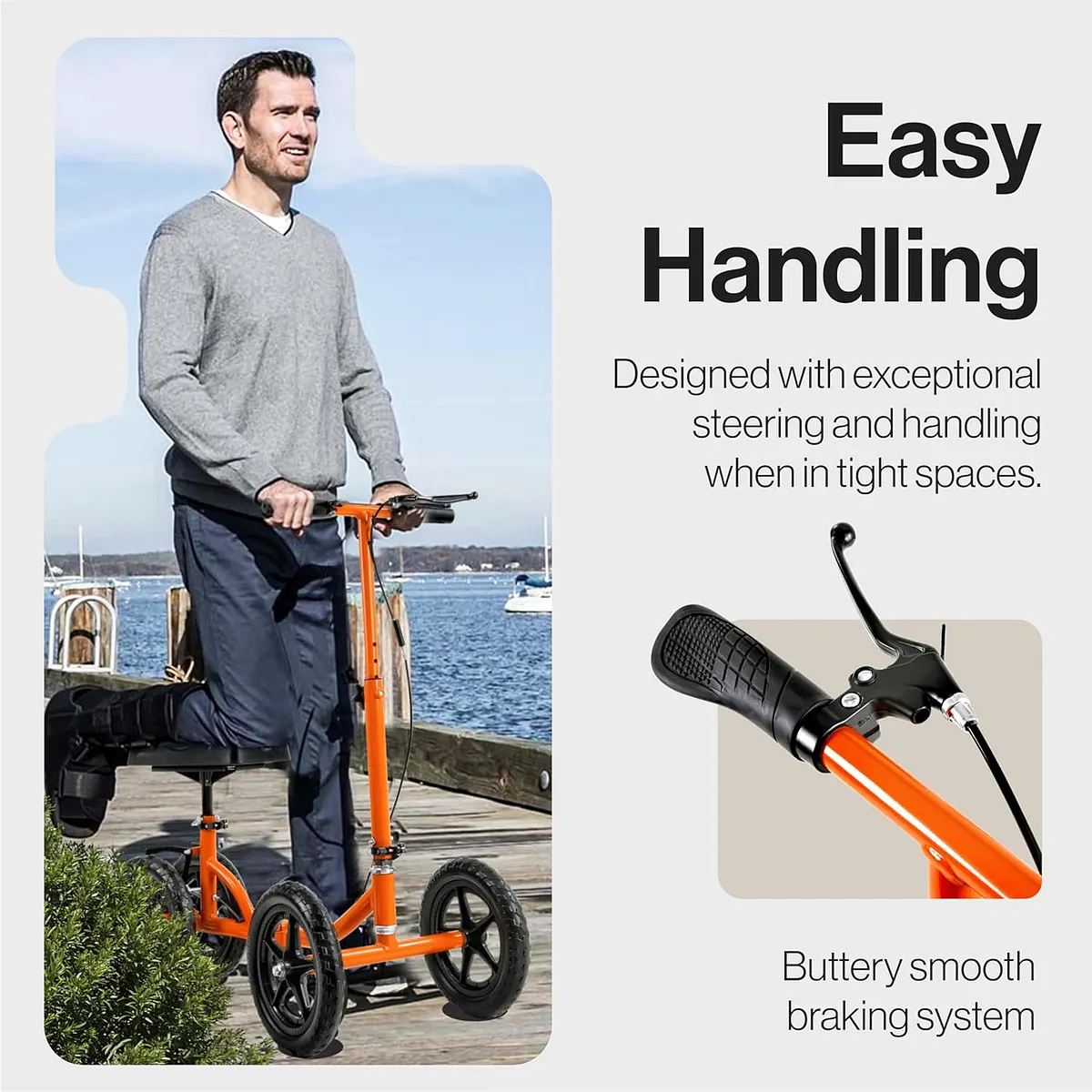 SuperHandy Knee Walker, Height Adjustable, 330 lb Capacity - GUT148
