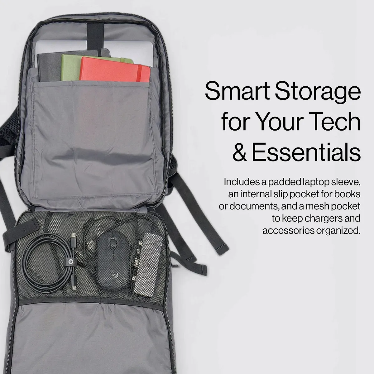 SuperHandy 17" Water-Resistant Tech Backpack with Laptop Compartment - GUT211