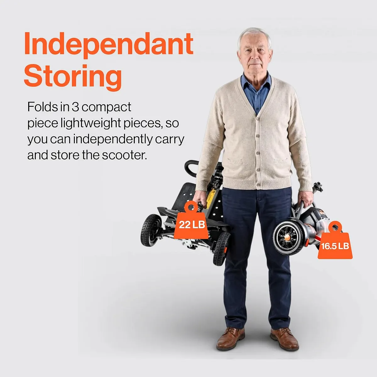 SuperHandy Passport Flex 4-Wheel Mobility Scooter, Quick-Disassembly Aluminum Frame - GUT204