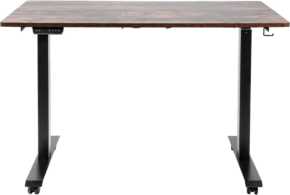 SuperHandy Electric Standing Desk, 48" x 30", Rustic Wood - GUT149