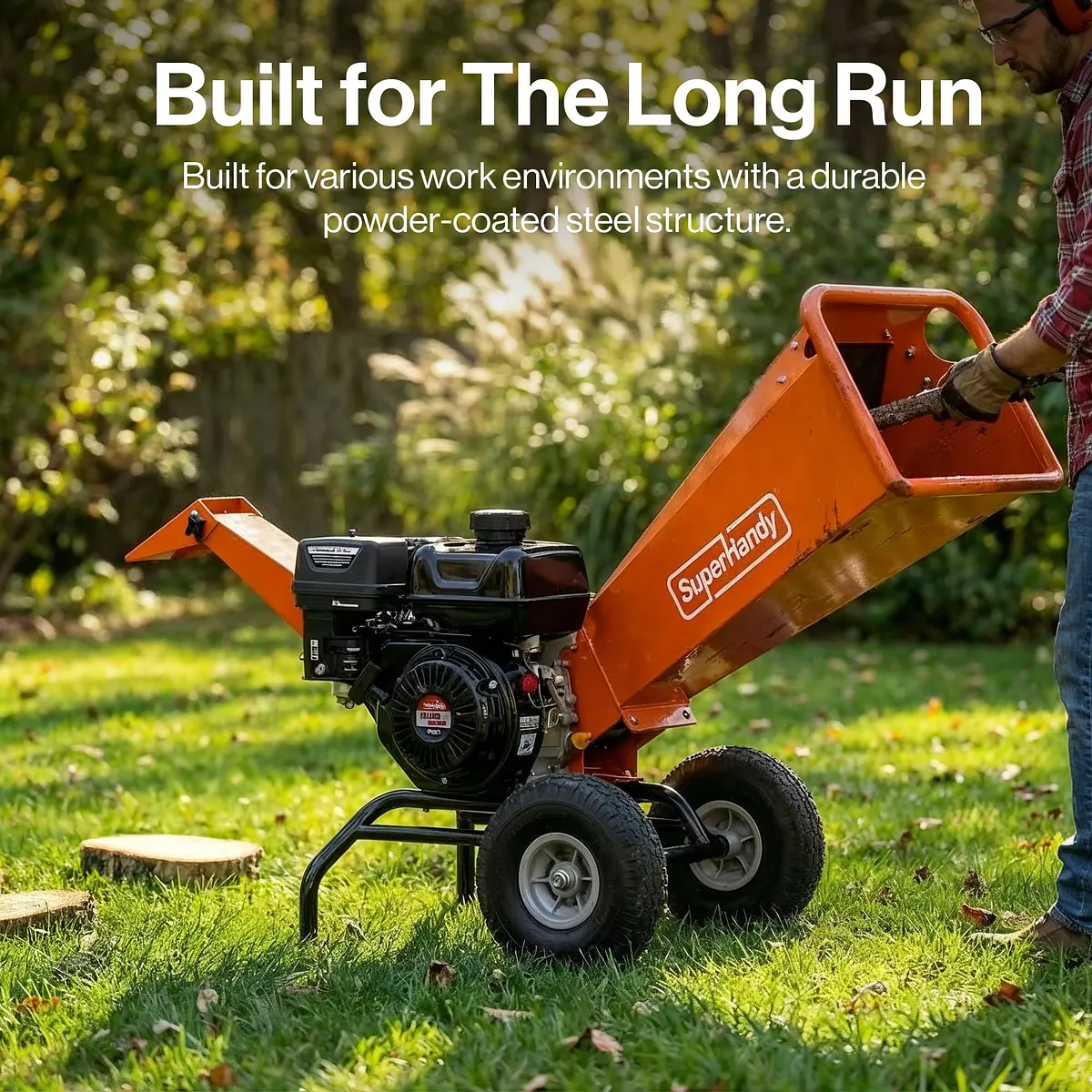 SuperHandy Compact Wood Chipper, 7HP 212cc, 3" Max Branch Capacity - GUO074