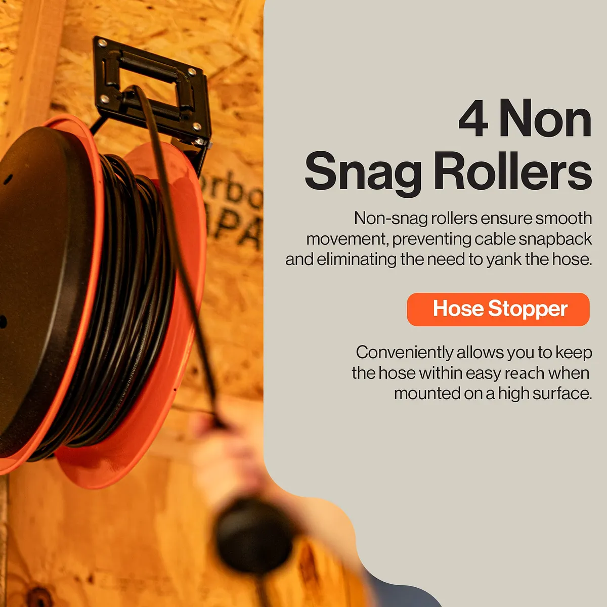 SuperHandy Steel Extension Cord Reel, 12AWG, 80 ft - GUR071