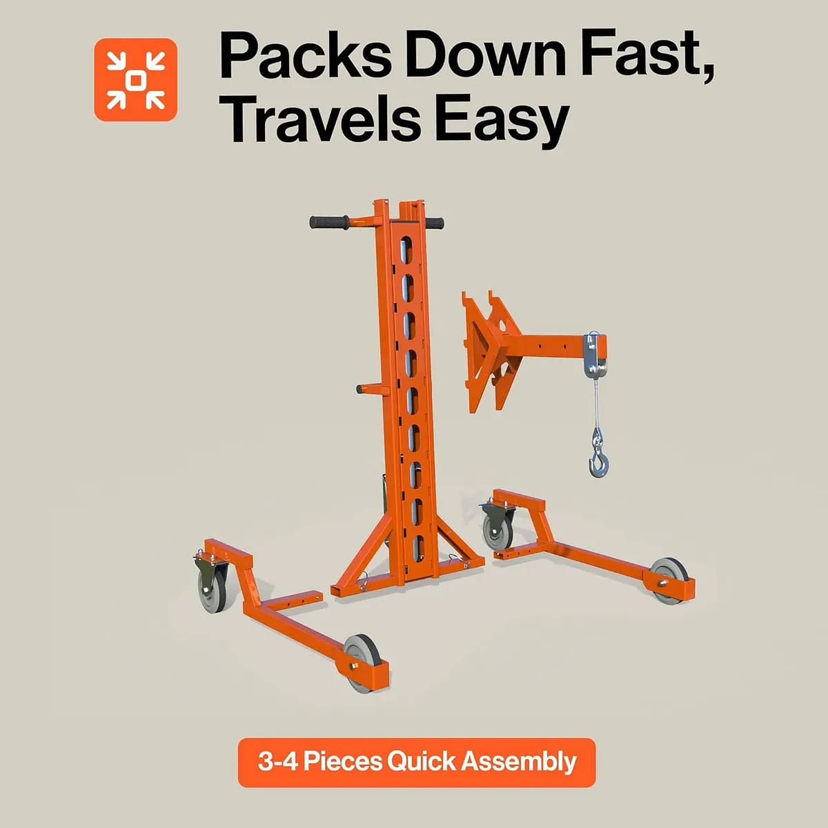 SuperHandy Portable Hydraulic Crane Lift, Tool-Free Disassembly - GUO147