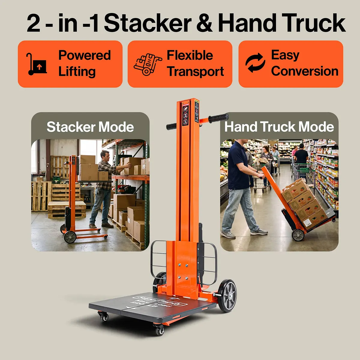 SuperHandy Powered Lift Hand Truck & Load Positioner, 220 lb Capacity - GUO161