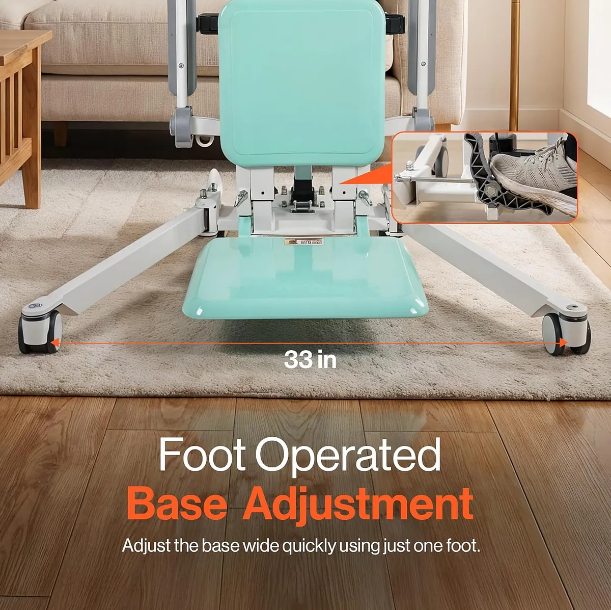 SuperHandy Transfer Floor Lift, Sit-to-Stand & Floor Lift, 500 lb Capacity - GUT201