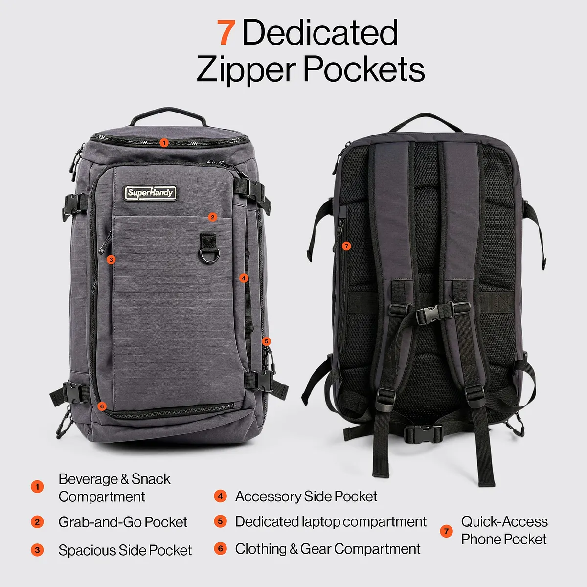 SuperHandy 17" Water-Resistant Tech Backpack with Laptop Compartment - GUT211