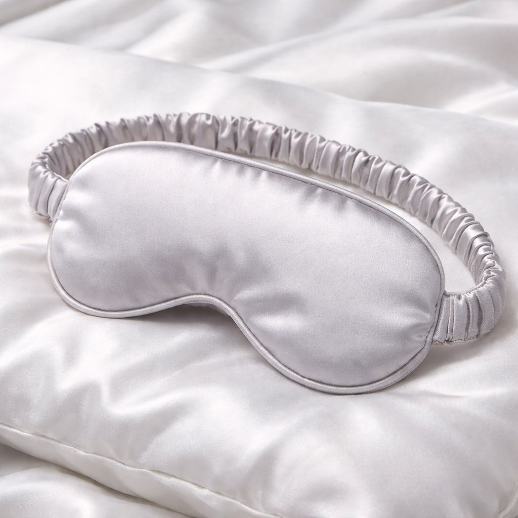Silver Silk Eye Mask