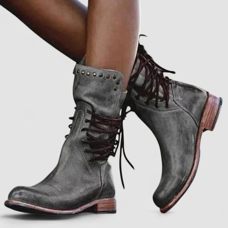 Rachele | Vintage Lace-Up Western Ankle Boots
