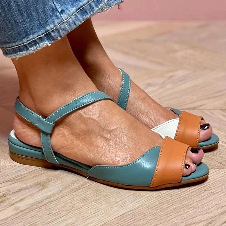 Colour-Block Quilted Peep-Toe Slingback Sandals