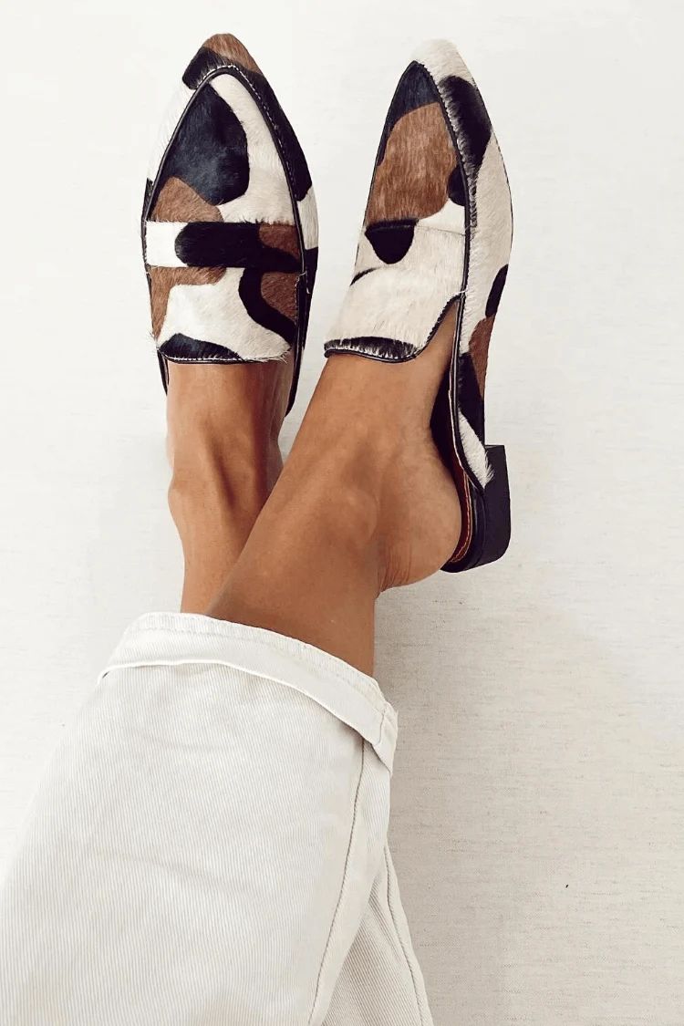 Round-Toe Patchwork Loafers