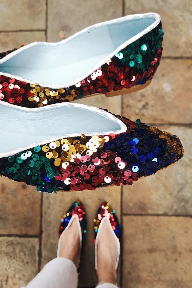 Multicolour Slip-On Flats with V-Cut [Pre-Order]