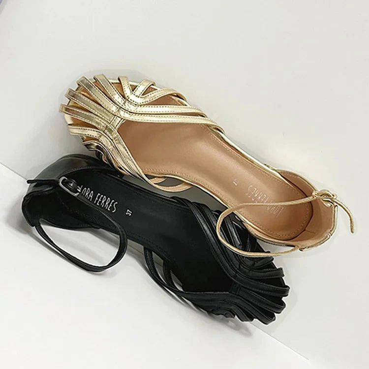 Chic Solid-Colour Sandals with Buckle