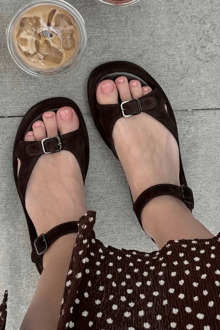 Suede Open-Toe Sandals