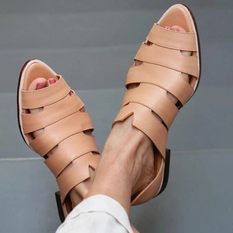 Casual Pointed Peep-Toe Cut-Out Slip-On Flats