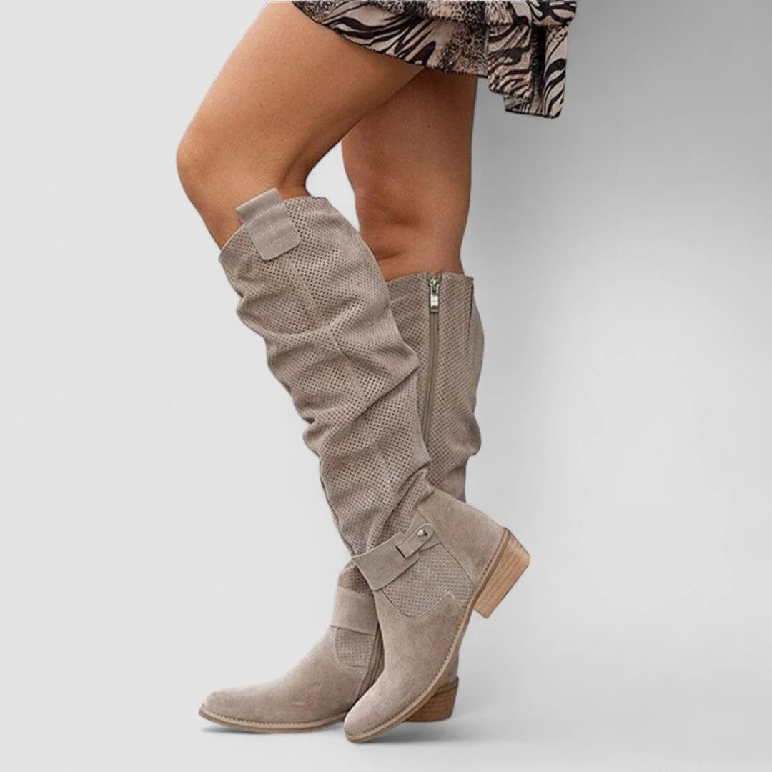 Giorgia | Knee-High Slouch Western Boots