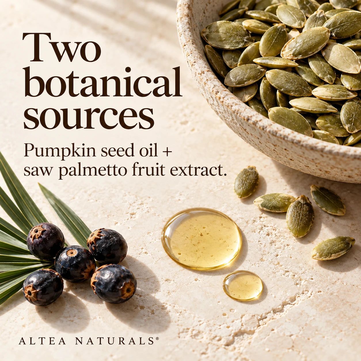 Altea Naturals® Pumpkin Seed Oil with Saw Palmetto — Hair Health Support — 1 educational detail