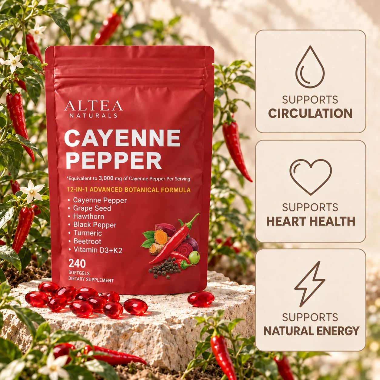Altea Naturals cayenne — product benefits