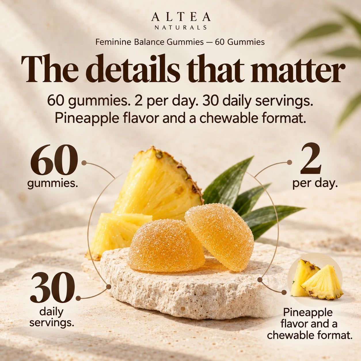 Altea Naturals® Feminine Balance Gummies — 60 Gummies — Product details