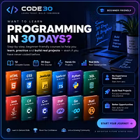 CODE30 - LEARN PROGRAMING IN JUST 30 DAYS