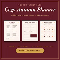 The Cozy Autumn Bundle: Wall Art + Planner Pack