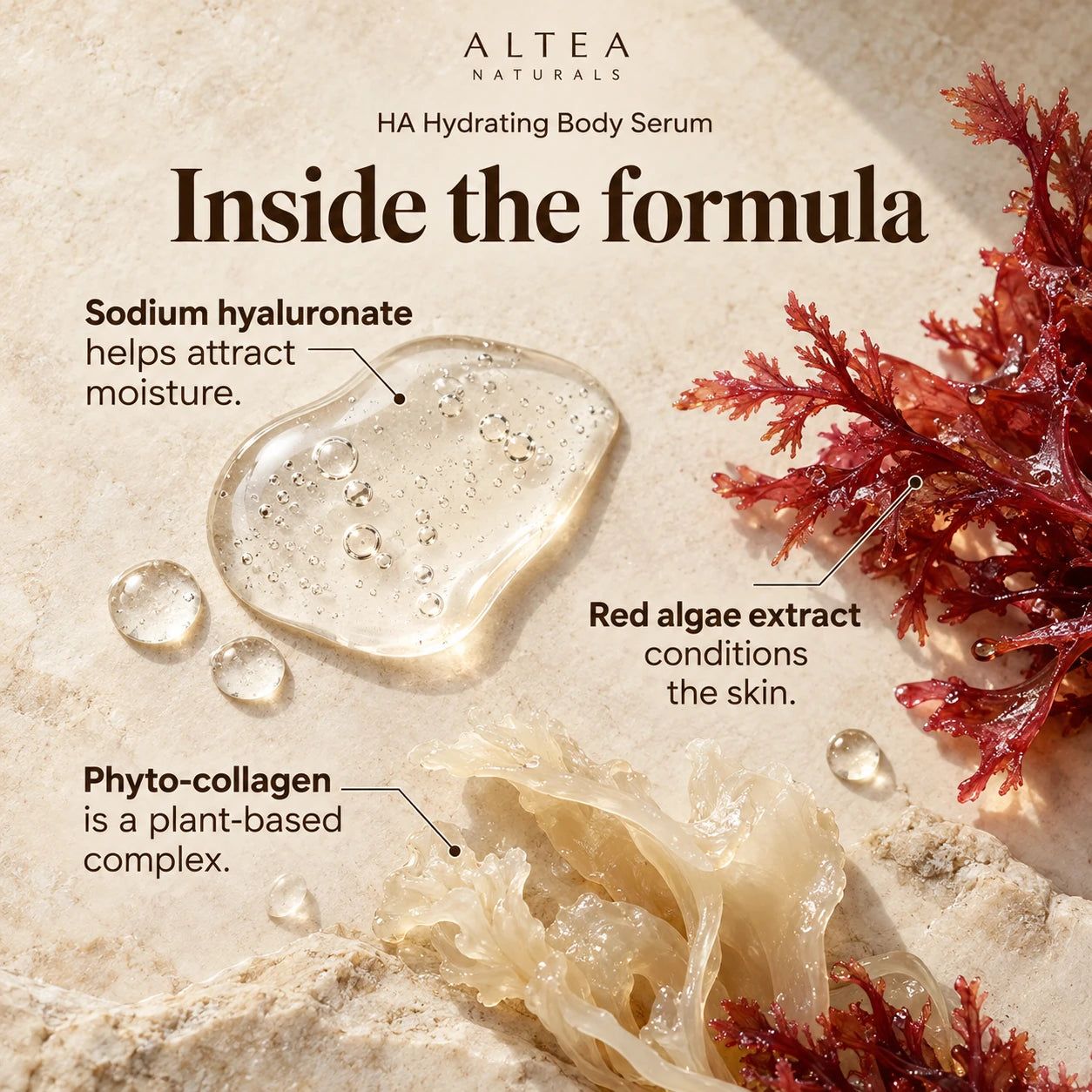 Altea Naturals® HA Hydrating Body Serum — Ingredients and formula