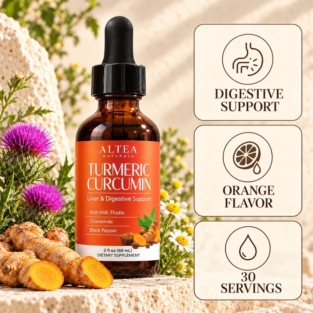 Altea Naturals Turmeric Curcumin Liquid Drops — hero