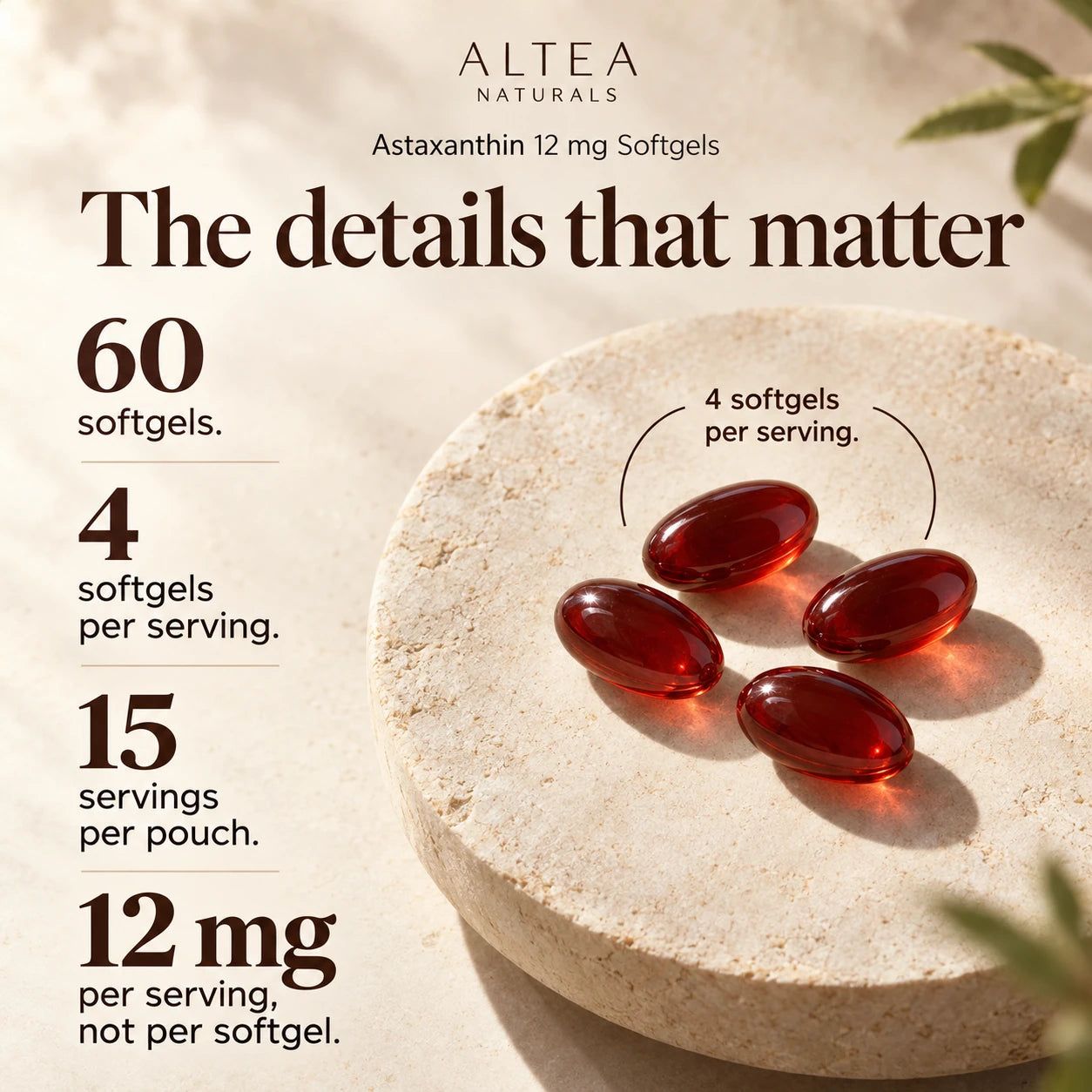 Altea Naturals® Astaxanthin 12 mg Softgels — Product details