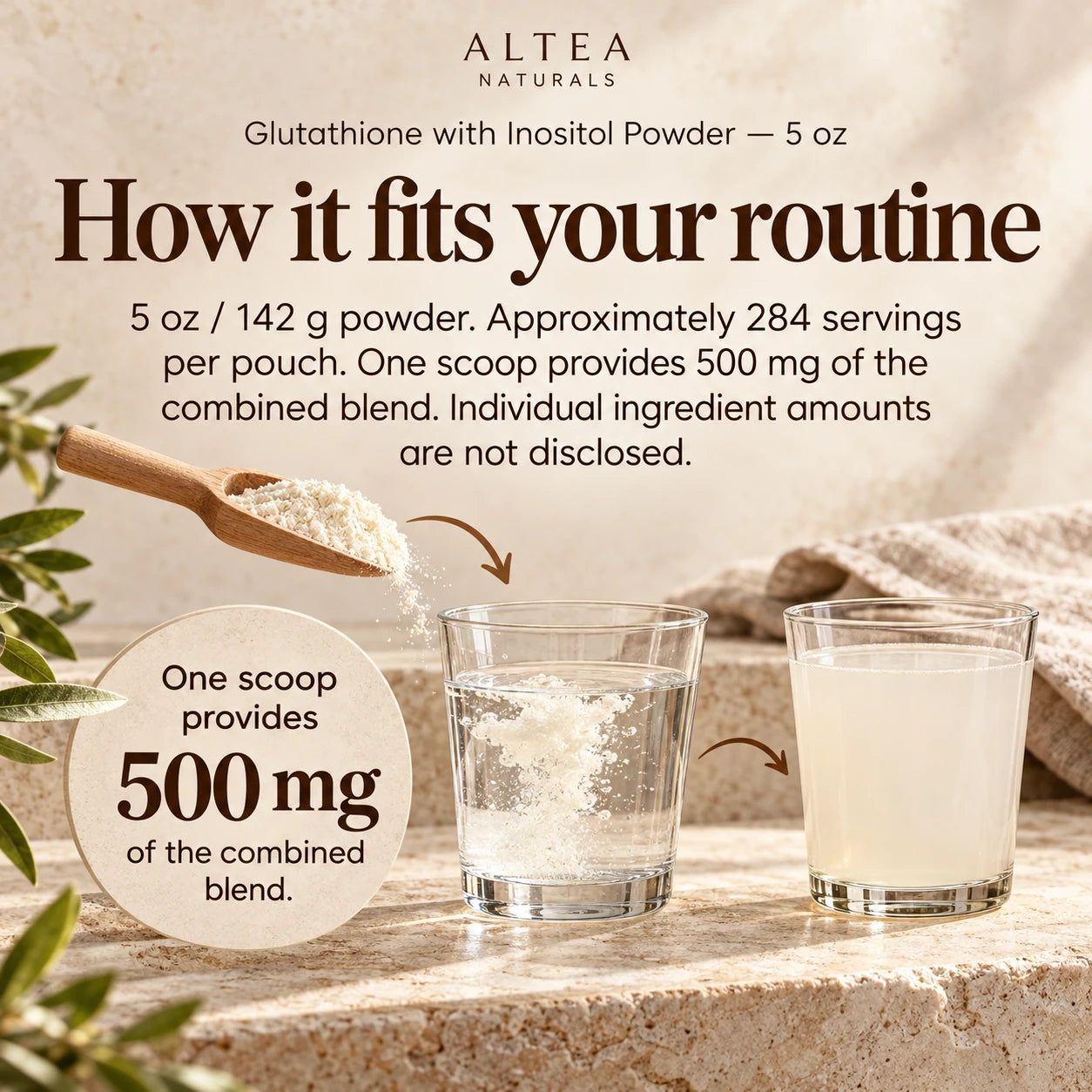 Altea Naturals® Glutathione with Inositol Powder — 5 oz — Product details