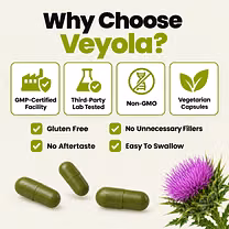 Why choose Veyola: GMP-certified facility, third-party lab tested, non-GMO, vegetarian capsules