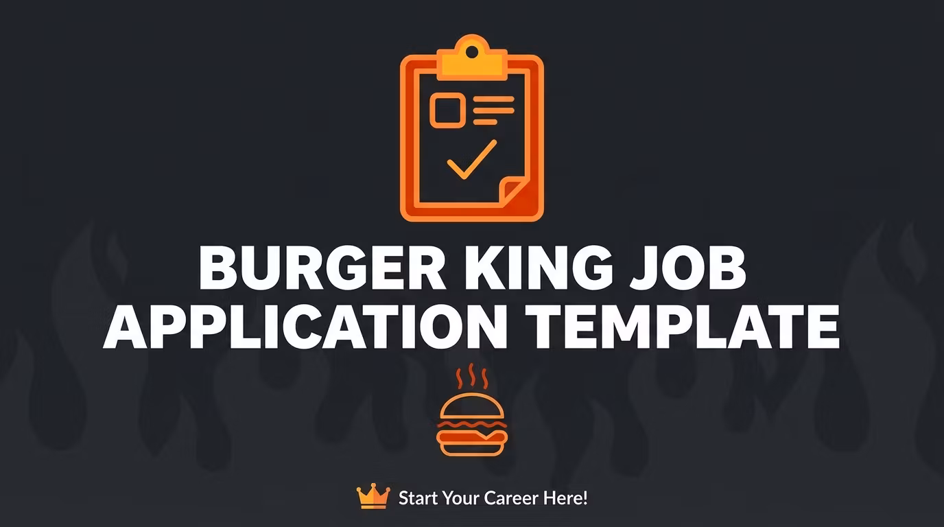Burger King Job Application Template