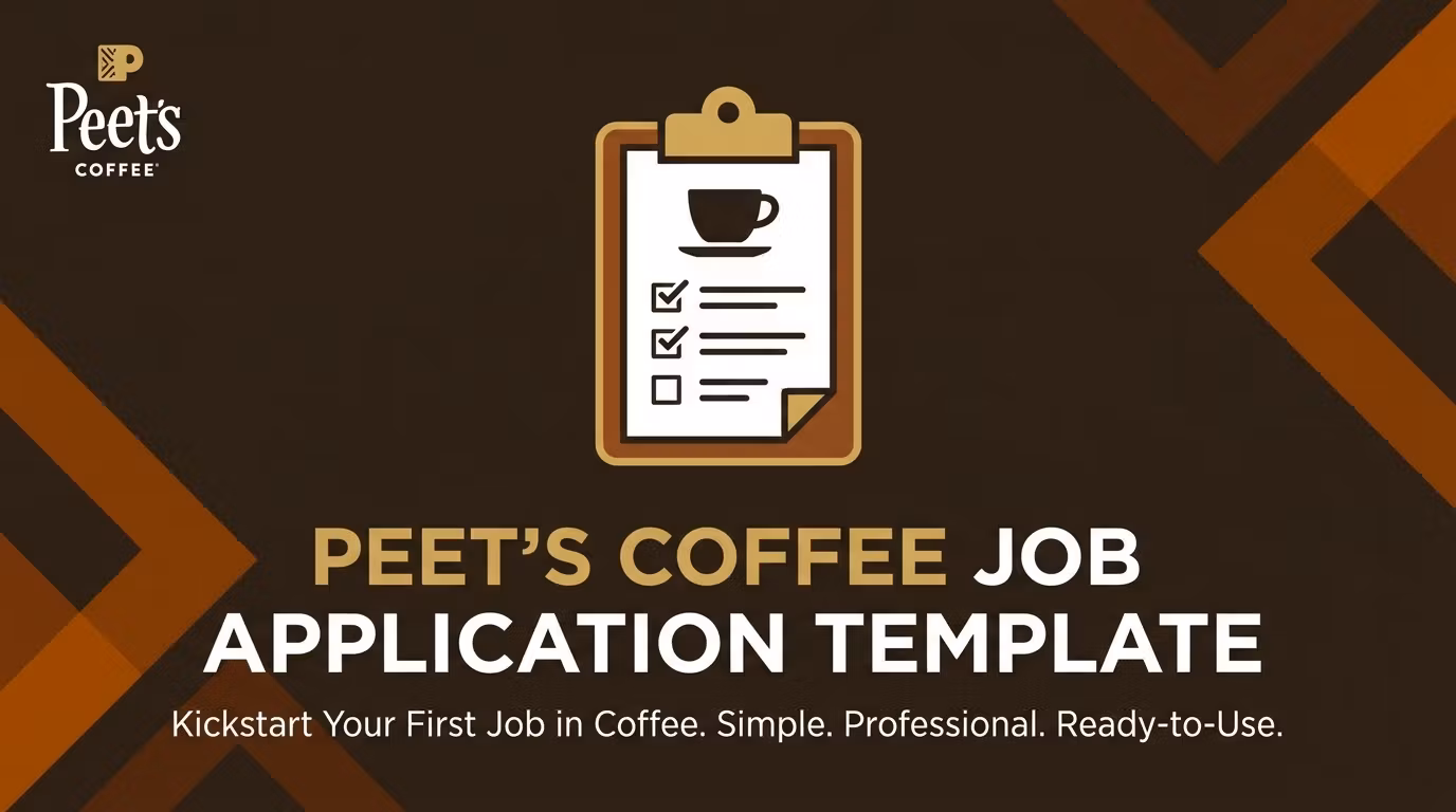 Peet's Coffee Job Application Template