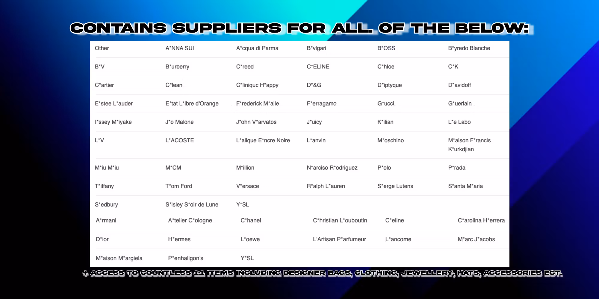 Cologne Supplier
