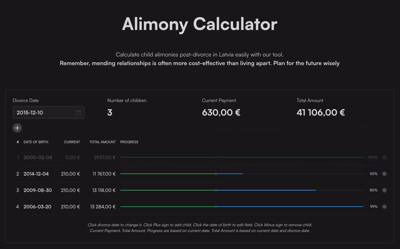 Alimony Calculator (SRC)