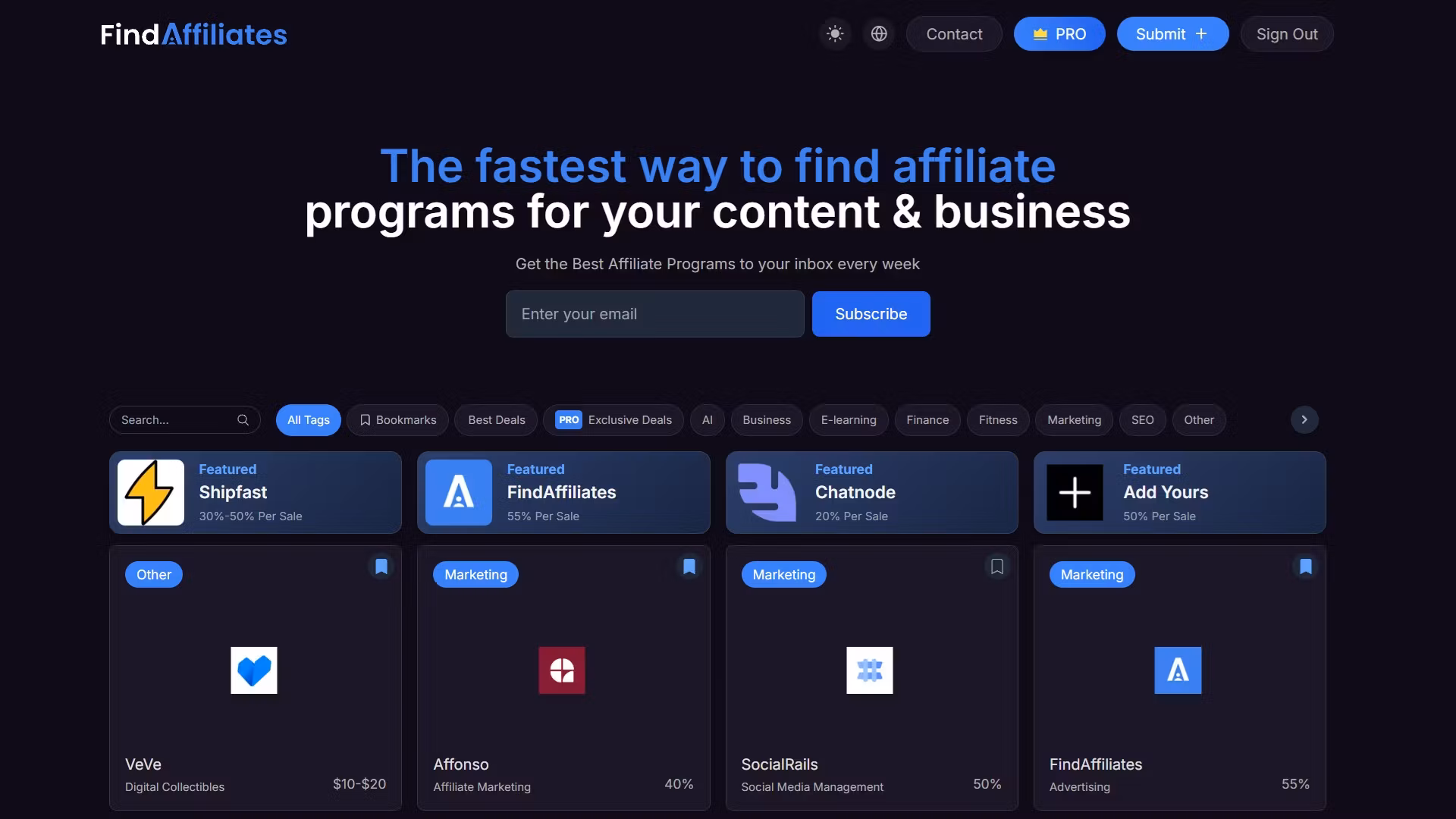 Find Affiliates PRO