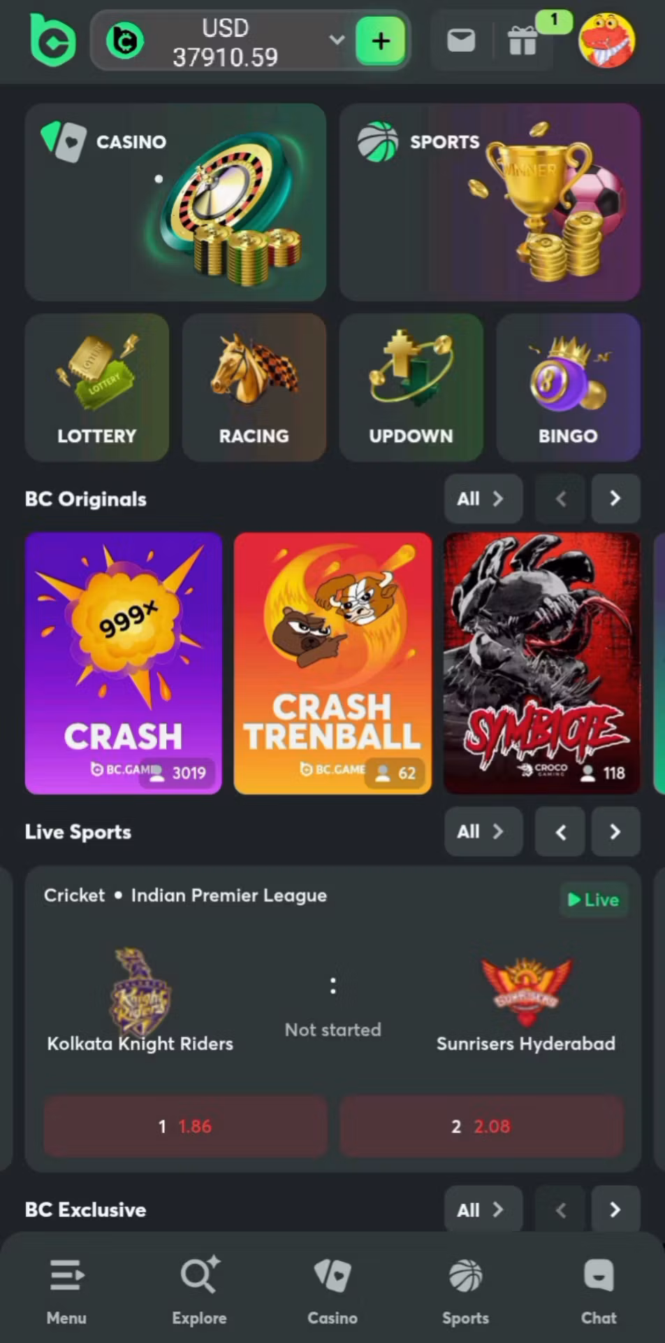Crypto inside Betting 