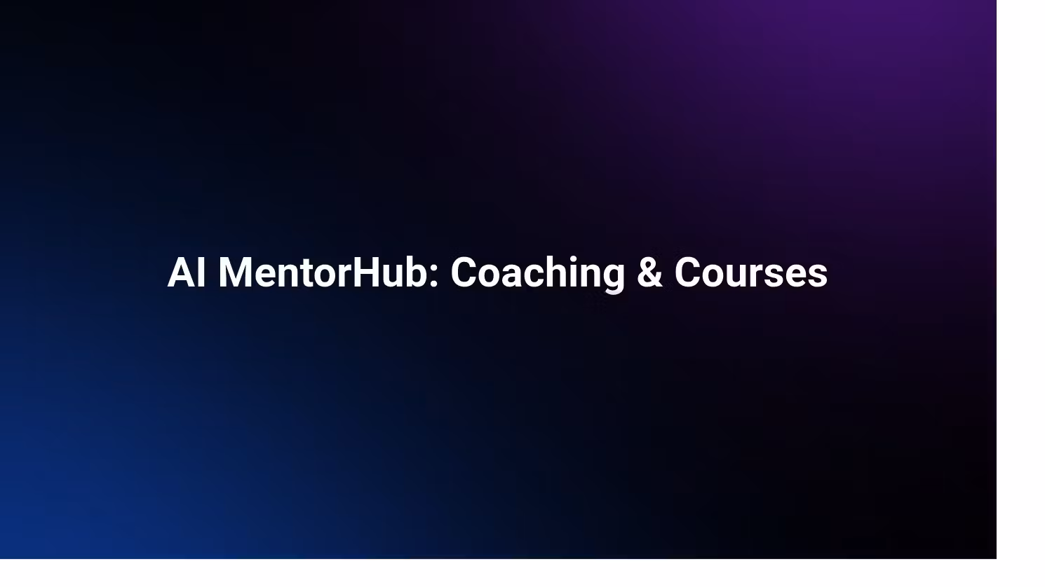 AI MentorHub: automation Coach